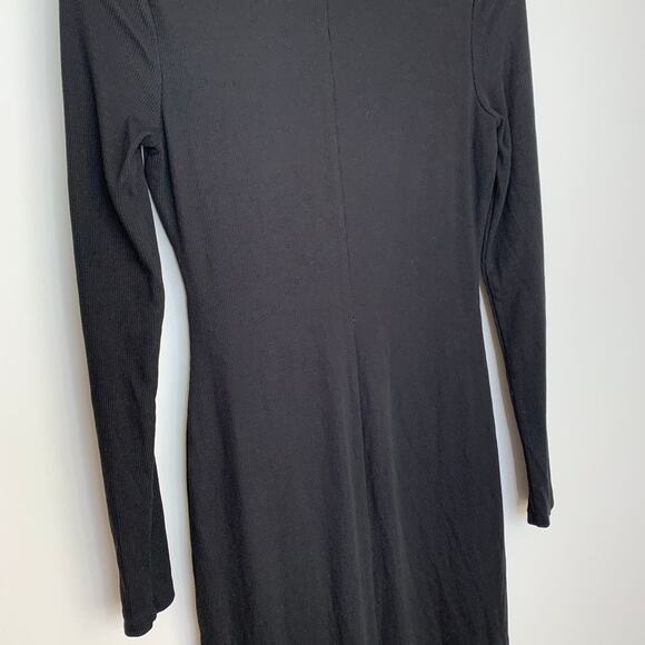 Marine Layer Lexi Rib Long Sleeve Midi Dress Black Womens Medium - Picture 5 of 13